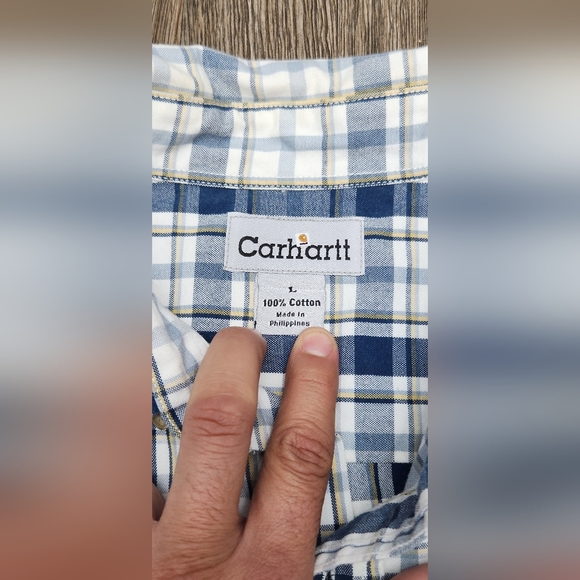 Carhartt Plaid 2 Pocket Short Sleeve Button-up Men's Size Large - Picture 4 of 7